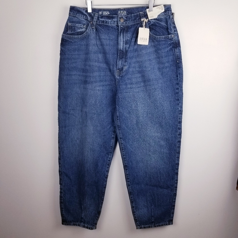 a.n.a Highest-Rise Balloon Jeans NWT, 16 Tall